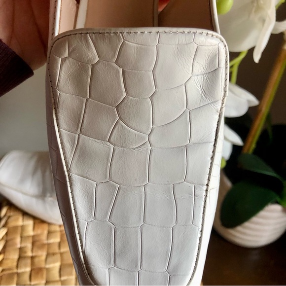 kate spade White Croc-Embossed Slingback Mules - Picture 4 of 8